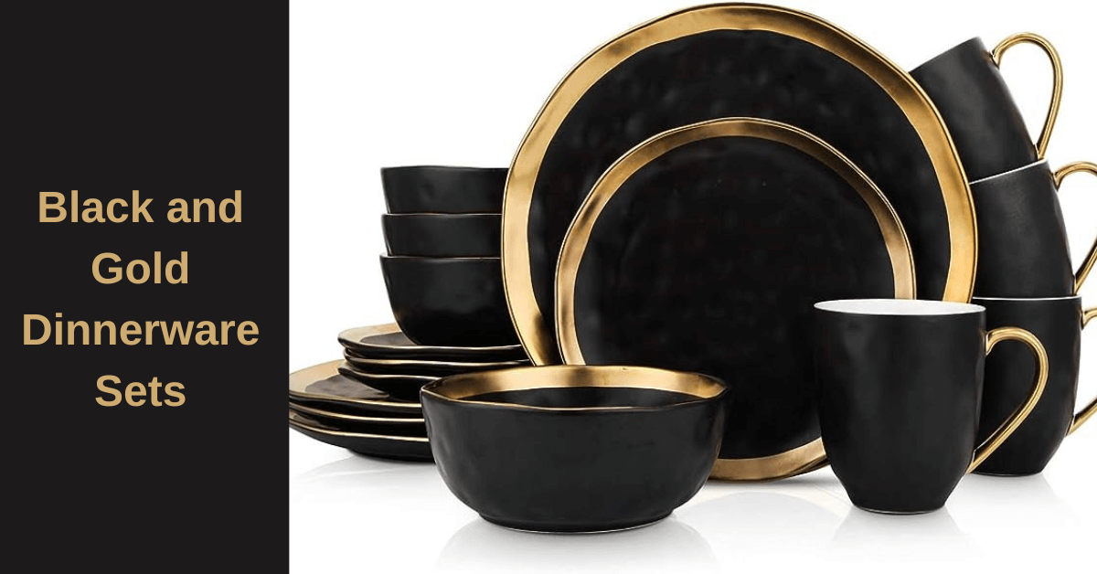 Black and Gold Dinnerware Sets