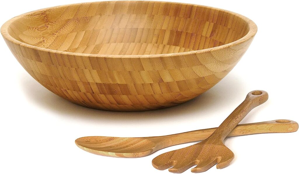 Lipper International 8208-3 Bamboo Wood Salad Bowl 