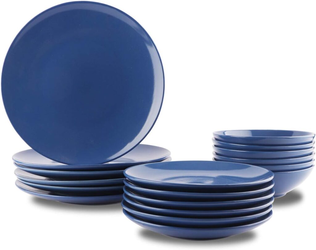 Amazon Basics 18-Piece Stoneware Dinnerware Set