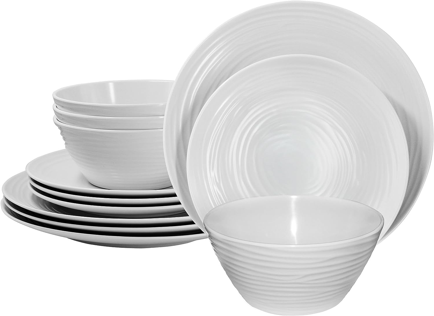Parhoma-White-Melamine-Plastic-Home-Dinnerware-Set