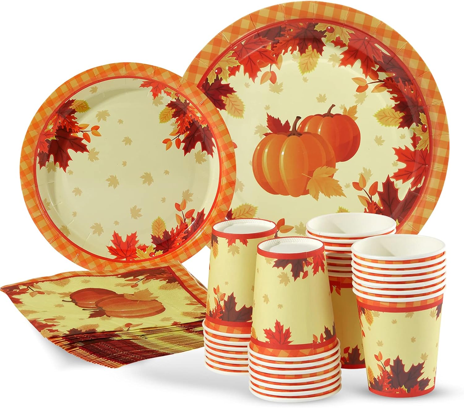 Fall Leaves Plates Napkins and Cups Set