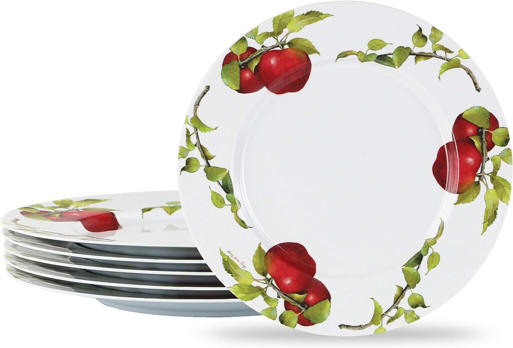 Reston Lloyd Harvest Apple 6pc Melamine Dinner Plate 